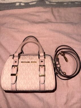 Michael Kors Blush Pink Signature Crossbody Satchel Extra Small Bedford Legacy